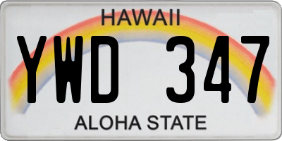 HI license plate YWD347