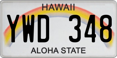 HI license plate YWD348