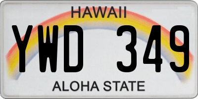 HI license plate YWD349