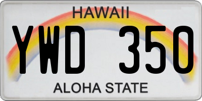 HI license plate YWD350