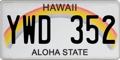 HI license plate YWD352