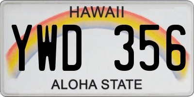 HI license plate YWD356