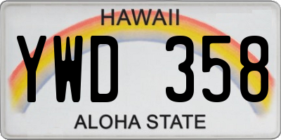 HI license plate YWD358