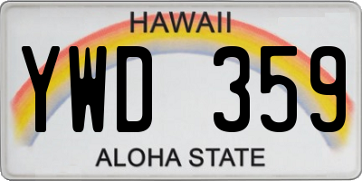 HI license plate YWD359
