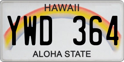 HI license plate YWD364