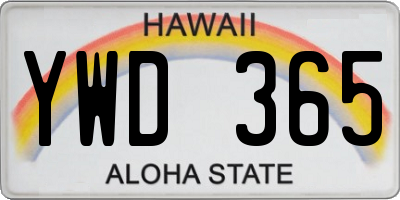 HI license plate YWD365