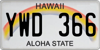 HI license plate YWD366