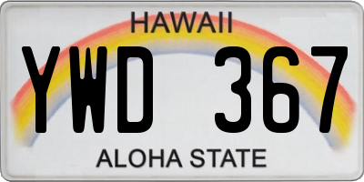 HI license plate YWD367