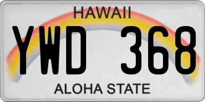 HI license plate YWD368