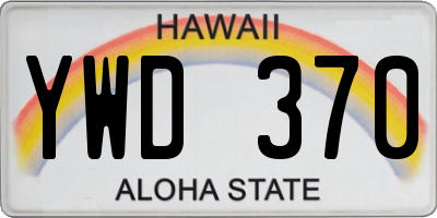 HI license plate YWD370