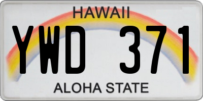 HI license plate YWD371