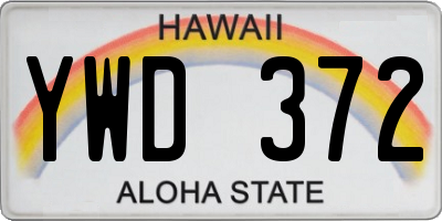 HI license plate YWD372