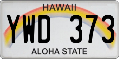 HI license plate YWD373