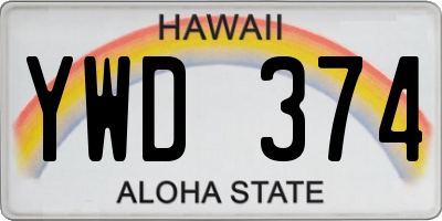 HI license plate YWD374