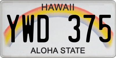 HI license plate YWD375