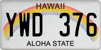 HI license plate YWD376