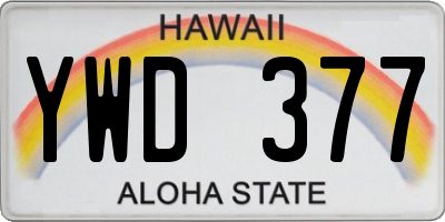 HI license plate YWD377