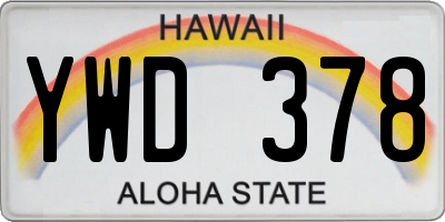 HI license plate YWD378