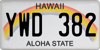 HI license plate YWD382