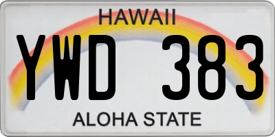 HI license plate YWD383