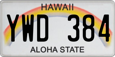 HI license plate YWD384