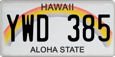 HI license plate YWD385