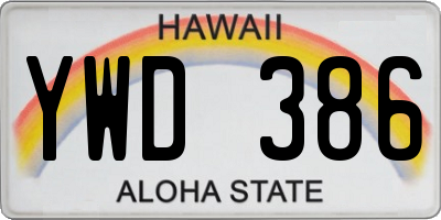 HI license plate YWD386