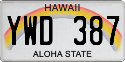 HI license plate YWD387