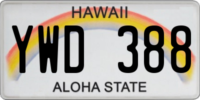 HI license plate YWD388
