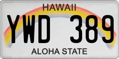HI license plate YWD389