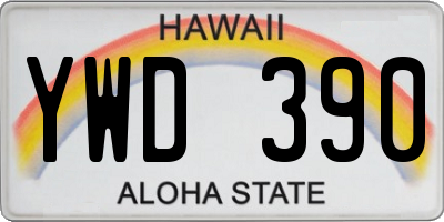 HI license plate YWD390