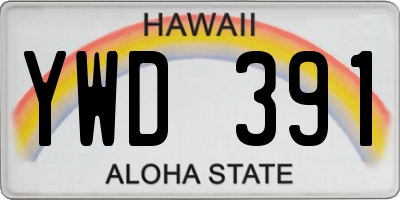 HI license plate YWD391
