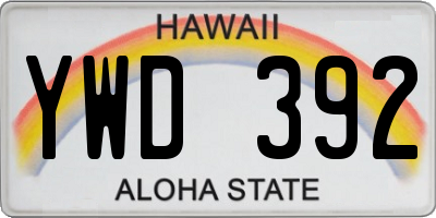 HI license plate YWD392