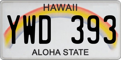 HI license plate YWD393