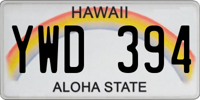 HI license plate YWD394