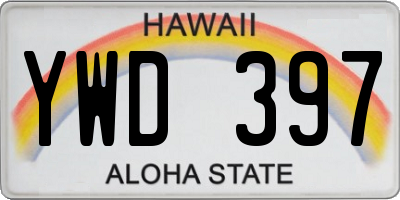 HI license plate YWD397