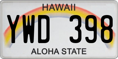 HI license plate YWD398