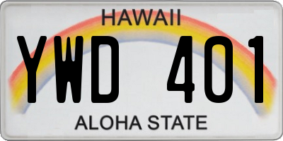 HI license plate YWD401