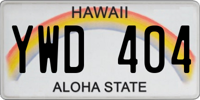 HI license plate YWD404