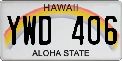 HI license plate YWD406