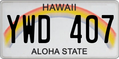 HI license plate YWD407