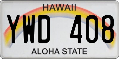 HI license plate YWD408
