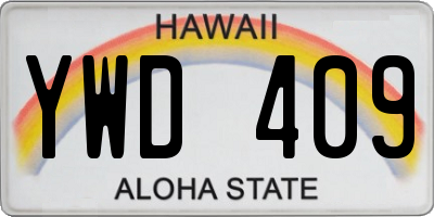 HI license plate YWD409