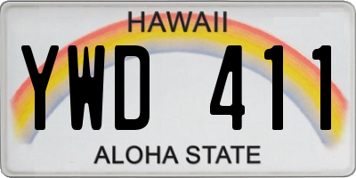 HI license plate YWD411