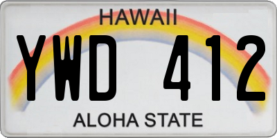 HI license plate YWD412