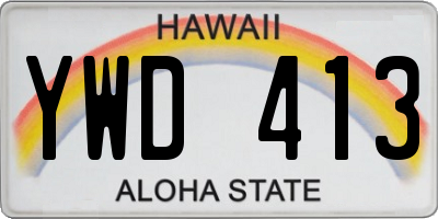 HI license plate YWD413
