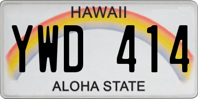HI license plate YWD414