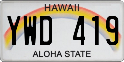 HI license plate YWD419