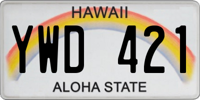 HI license plate YWD421