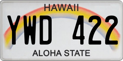 HI license plate YWD422